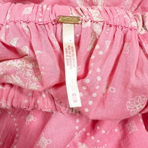 Free People Womens Electropop Pink Floral Golden Hour Smocked V Neck Maxi Dress - Picture 5 of 8